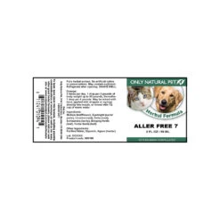 Only Natural Pet Aller Free 7 Herbal Liquid Formula For Dogs & Cats 13 Only Natural Pet Aller Free 7 Herbal Liquid Formula For Dogs & Cats -Pet Sales Store Aller Free 7 2 oz Label