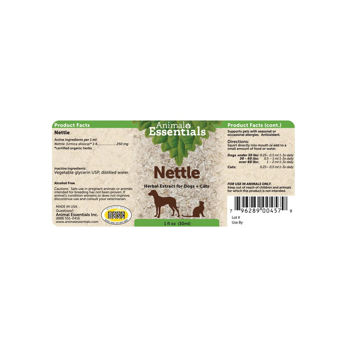 Animal Essentials Nettle Herbal Extract Liquid For Dogs & Cats 2 Animal Essentials Nettle Herbal Extract Liquid For Dogs & Cats - Image 2