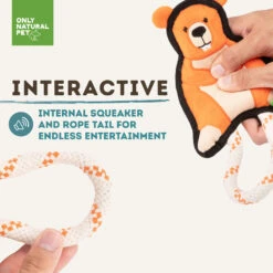 Only Natural Pet Mountain Friends Recycled Plush Dog Toys -Pet Sales Store BeckhamtheBeaverMountainFriendsPlushDogToyInteractive