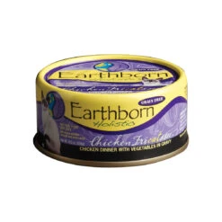 Earthborn Holistic Grain-Free Wet Canned Cat Food 28 Earthborn Holistic Grain-Free Wet Canned Cat Food -Pet Sales Store Chicken Fricatsse 5.5 oz Can Front