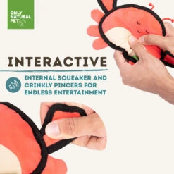 Only Natural Pet Sea Creatures Recycled Plush Dog Toys -Pet Sales Store ClaratheCrabSeaCreaturesPlushDogToyInteractive