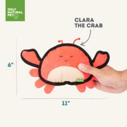 Only Natural Pet Sea Creatures Recycled Plush Dog Toys -Pet Sales Store ClaratheCrabSeaCreaturesPlushDogToySize