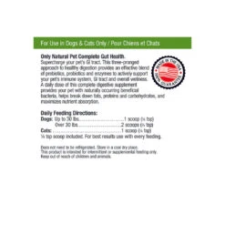 Only Natural Pet Complete Gut Health Complex Probiotics & Digestive Enzymes For Dogs & Cats -Pet Sales Store Complete Gut Health Ingredients Product Facts