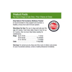 Only Natural Pet Cranberry Wellness Extract Supplement For Dogs & Cats 14 Only Natural Pet Cranberry Wellness Extract Supplement For Dogs & Cats -Pet Sales Store Cranberry Wellness Dosage