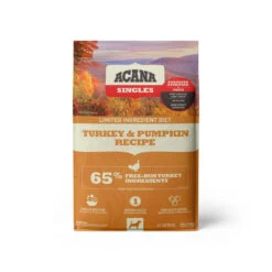 ACANA Singles Limited Ingredient Diet Grain-Free Dry Dog Food -Pet Sales Store DS ACANA Singles Dog Turkey 26 Pumpkin Recipe Front 13lb
