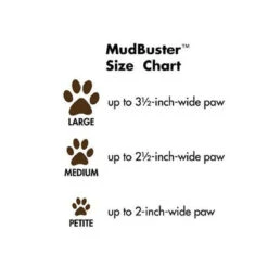 Dexas For Pets Paw Cleaning Mudbuster In Pro Blue -Pet Sales Store Dexas Mudbuster SIzeChart