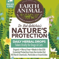 Earth Animal Nature's Protection Daily Herbal Flea & Tick Drops For Dogs & Cats -Pet Sales Store EARTHANIMALNATURE SPROTECTIONDAILYHERBALFLEA TICKDROPSFORDOGS CATS 2OZLABEL
