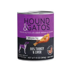 Hound & Gatos Canned Dog Food -Pet Sales Store HG DogCan TurkeyTurkeyLiver rgb