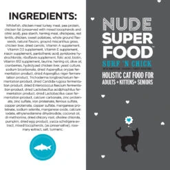 I And Love And You Nude Food Dry Cat Food -Pet Sales Store IandloveandyouNudeFoodSurfChickCatFoodIngredients