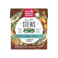 The Honest Kitchen One Pot Stew Dog Wet Food -Pet Sales Store OnePotStewSimmeredSalmon ChickenStewwithBroccoli BrownRice10.5ozCarton