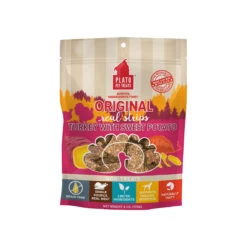 Plato Original Real Strips Meat Bars Soft Treats For Dogs -Pet Sales Store Plato Jerky TurkeyPotato Front
