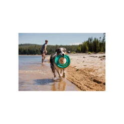 Ruffwear Hydro Plane Toy Aurora Teal For Dogs -Pet Sales Store RW Hydro Plane Aurora Teal Lifestyle
