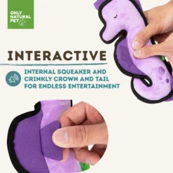 Only Natural Pet Sea Creatures Recycled Plush Dog Toys -Pet Sales Store SedgwicktheSeahorseSeaCreaturesPlushDogToyInteractive