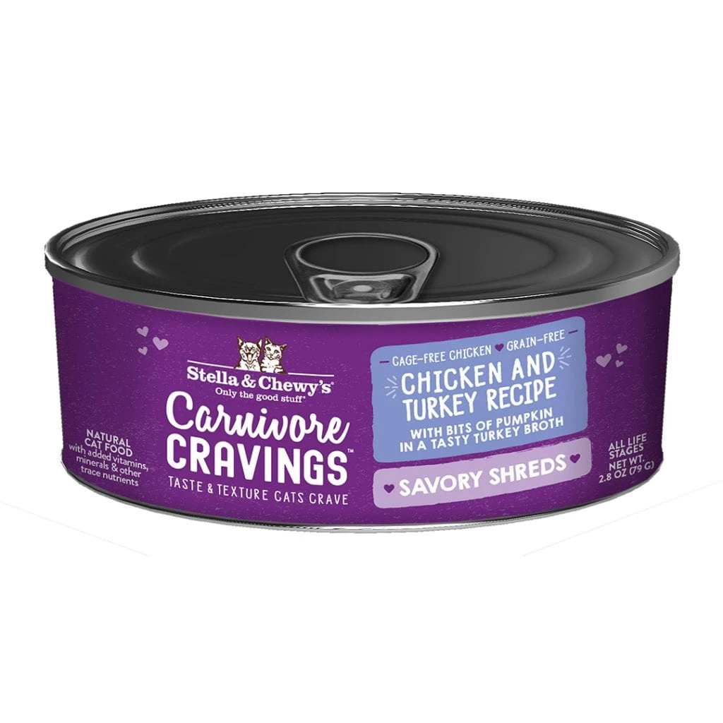 Stella & Chewy's Carnivore Cravings Savory Shreds Chicken & Turkey Wet Cat Food 1 Stella & Chewy's Carnivore Cravings Savory Shreds Chicken & Turkey Wet Cat Food