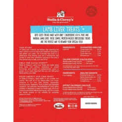 Stella & Chewy's Freeze-Dried Raw Single Ingredient Treats -Pet Sales Store Stella Chewy sFreeze DriedRawSingleIngredientTreatsLambLiverBackofBag