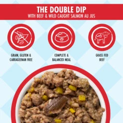 Weruva Dogs In The Kitchen Wet Dog Food -Pet Sales Store WeruvaDogsintheKitchenWetDogFoodTheDoubleDipwithBeef WildCaughtSalmonAuJusInfographic