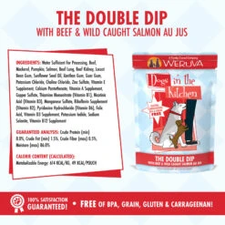 Weruva Dogs In The Kitchen Wet Dog Food -Pet Sales Store WeruvaDogsintheKitchenWetDogFoodTheDoubleDipwithBeef WildCaughtSalmonAuJusIngredients