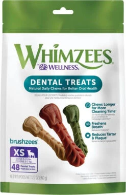 Whimzees Vegetarian Dental Chews For Dogs -Pet Sales Store brushzeesXS