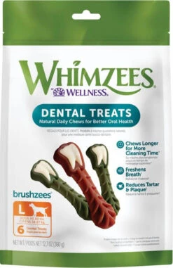 Whimzees Vegetarian Dental Chews For Dogs -Pet Sales Store brushzeeslarge