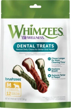 Whimzees Vegetarian Dental Chews For Dogs -Pet Sales Store brushzeesmedium